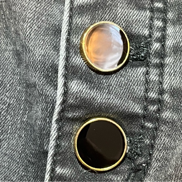 Ann Taylor LOFT The Skinny Jewel Button Fly Jeans Womens Size 8 Black Denim - Picture 6 of 10